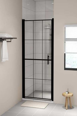 vidaXL 3005826 - Shower Door Tempered Glass 81x195 cm Black