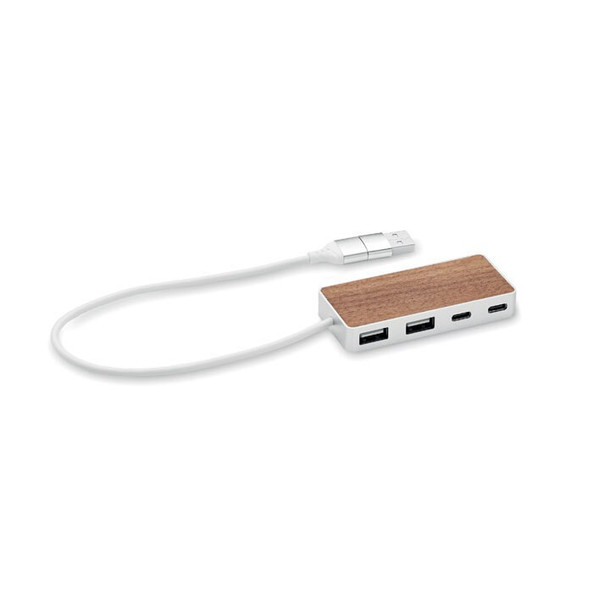 GiftRetail MO2387 - UBAH USB-keskitin 4 porttia 27,5 cm