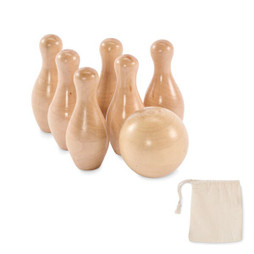 GiftRetail MO2434 - BOLITO Mini bowling-sæt i fyrretræ