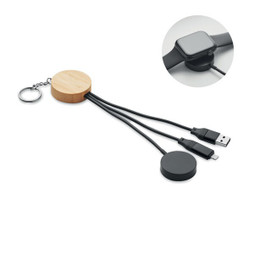 GiftRetail MO2451 - BULE Portachiavi con cavo 4 in 1 60W