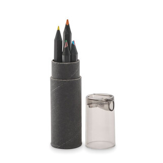 NEGRO 6 black colouring pencils - GiftRetail MO2468