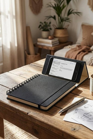 STRATA A5 notebook with phone holder - GiftRetail MO2522