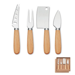 GiftRetail MO2547 - CAMEMBERT Set di 4 coltelli da formaggio