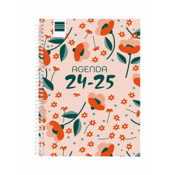 Finocam S8435121 - Diary COOL Multicolour Quarto 15,5 x 21,2 cm 2024-2025 Floral
