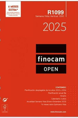 Finocam S8437487 - Diary Refill OPEN R1099 2025 15,5 x 21,5 cm