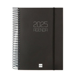 Finocam S8437439 - Diary OPAQUE Black A5 15,5 x 21,2 cm 2025