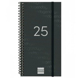 Finocam S8437398 - Diary YEAR Black Mini 9,4 x 17,1 cm 2025
