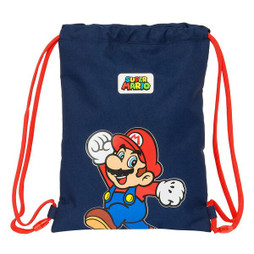 Super Mario S4310732 - Rucksacktasche mit Bändern World Marineblau 26 x 34 x 1 cm