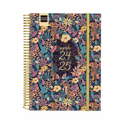 Finocam S8435088 - Agenda Tiger Multicouleur quarto 15,5 x 21,2 cm 2024-2025