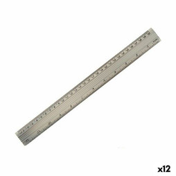 Pincello S3623767 - Règle AR1607007 Argenté Aluminium 0,5 x 35,5 x 4 cm (12 Unités)