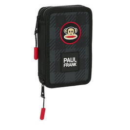 Paul Frank S4307890 - Trousse Scolaire avec Accessoires Campers Noir 12.5 x 19.5 x 4 cm (28 Pièces)