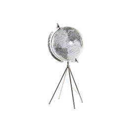 DKD Home Decor S3018709 - Globe terrestre Blanc Métal Plastique 27 x 25 x 61 cm