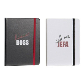 DKD Home Decor S3013916 - Carnet Blanc Noir Rouge (2 pcs) (10.5 x 1.5 x 14.5 cm)