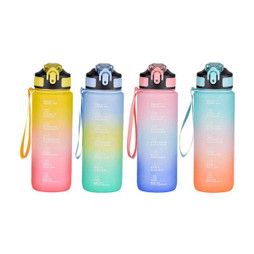 Bewinner S2234122 - Bouteille avec Couvercle et Paille Multicouleur 600 ml