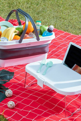 InnovaGoods V0103866 - Folding Picnic Basket with Lid-Table Pickning