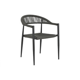Home ESPRIT S3054635 - Garden chair Black Dark grey Aluminium Rattan 56 x 60 x 78 cm