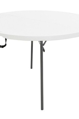 Lifetime S8901360 - Table Piable Blanc 122 x 73,5 x 122 cm Acier Plastique