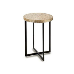 Gift Decor S3603659 - Table dappoint Beige Doré Métal Blanc Nacre noire 45 x 62 x 45	 cm