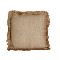Romimex D1619204 - Coussin Marron Avec franges 45 x 10 x 45 cm
