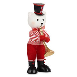 Krist+ V3402336 - Figurine Décorative Ours Trompette Multicouleur