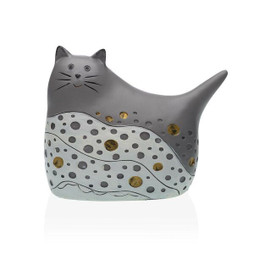 Versa V3402171 - Figurine Décorative Gris Chat