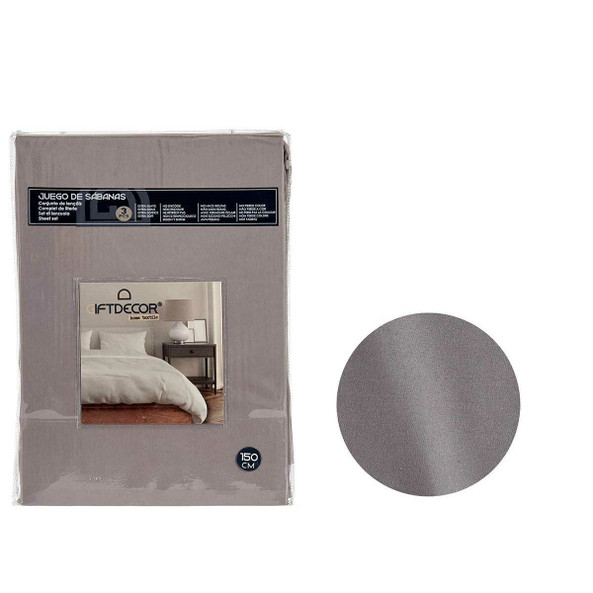 Gift Decor S3632767 - Bedding set Dark grey King size 3 Pieces
