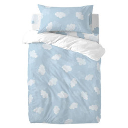 HappyFriday D1611748 - Parure de couette Basic Kids Bleu Lit de bébé 2 Pièces