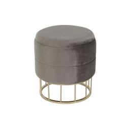 DKD Home Decor S3055903 - Fußstütze Gold Dunkelgrau Polyester Metall 38 x 38 x 41 cm