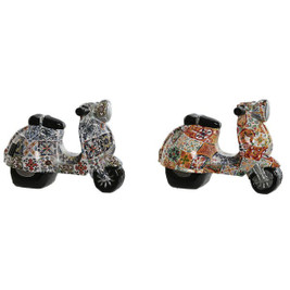 Home ESPRIT S3054799 - Decorative Figure Multicolour Mediterranean scooter 14 x 8 x 11 cm (2 Units)