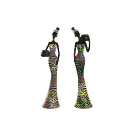 Home ESPRIT S3055380 - Decorative Figure Multicolour African Woman 10 x 7,5 x 38,5 cm (2 Units)