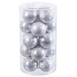 BigBuy Christmas S8803717 - Boules de Noël Argenté Plastique 6 x 6 x 6 cm (20 Unités)