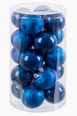 BigBuy Christmas S8803737 - Boules de Noël Bleu Plastique 6 x 6 x 6 cm (20 Unités)