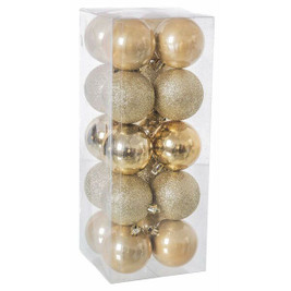 BigBuy Christmas S8803466 - Boules de Noël Doré Plastique 6 x 6 x 6 cm (20 Pièces) (20 Unités)