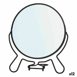 Berilo S3629486 - Magnifying Mirror B6444P-L Black Iron 15,5 x 18 x 1,5 cm (12 Units)
