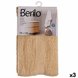 Berilo S3625231 - Bath towel 89658 Cream 80 % cotton 20 % Polyester 70 x 130 cm (3 Units)