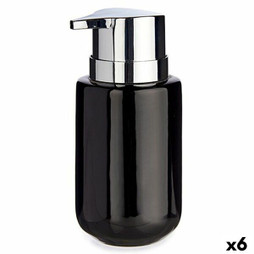 Berilo S3624391 - Distributeur de Savon J1017-A-NEGRO Noir Argenté Métal Céramique 350 ml 7 x 14,5 x 8,5 cm (6 Unités)