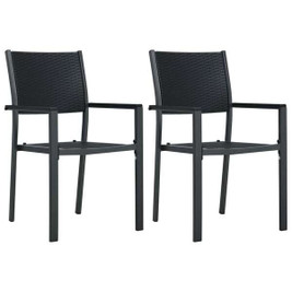 vidaXL 3000162 - Garden Chairs 2 pcs Plastic Rattan Look