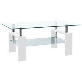 vidaXL 3006115 - Coffee Table and Transparent 95x55x40 cm Tempered Glass