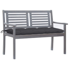 vidaXL 3005698 - 2-Seater Garden Bench with Cushion 120 cm Eucalyptus Wood