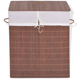 vidaXL 295317 - Panier à linge rectangulaire Bambou Marron