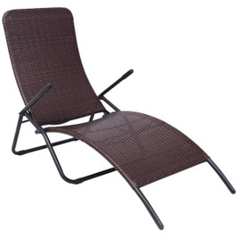 vidaXL 294025  - Folding Sun Lounger Poly Rattan