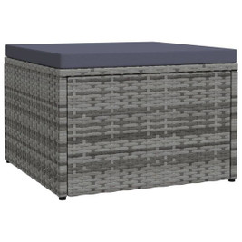 vidaXL 3009089 - Tabouret de jardin avec coussin Résine tressée