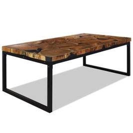 vidaXL 294854 - Coffee Table Teak Resin 110x60x40 cm and Brown