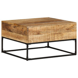 vidaXL 3012325 - Coffee Table 68x68x41 cm Rough Mango Wood