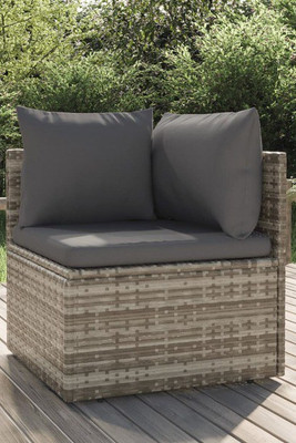 vidaXL 3028692 - Garden Corner Sofa with Cushion 57x57x56 cm Poly Rattan