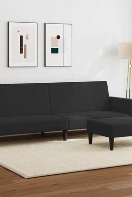 vidaXL 3035893 - 2-Seater Sofa Bed with Footstool Velvet