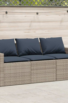 vidaXL 3044725 - Garden Sofa with Cushions 3-Seater Poly Rattan