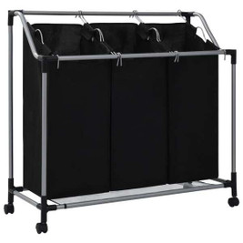 vidaXL 3002792 - Trieuse à linge avec 3 sacs Acier
