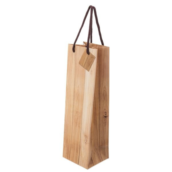Claps 17524 - Wood Effect Single Bottle Carrier