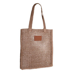 Claps 17555 - Stor Raffia Shoppingväska med Anpassningsbar Etikett
